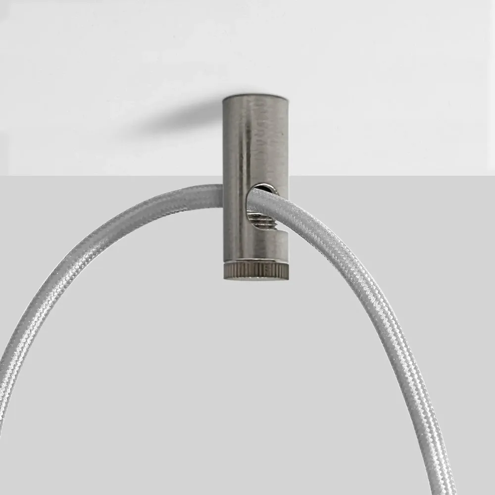 Suspension et lustre à crochet en V en nickel satiné-4427