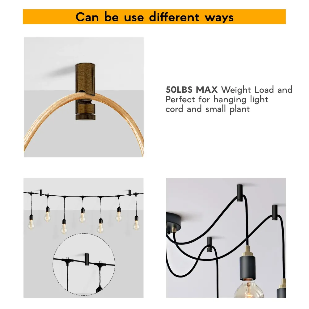 Suspension et lustre à crochet en V en nickel satiné-4427