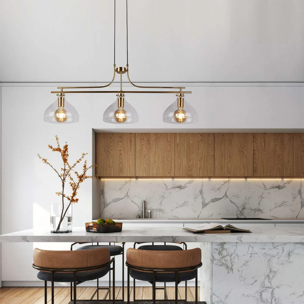 Suspension MARGARITA laiton 3 lampes