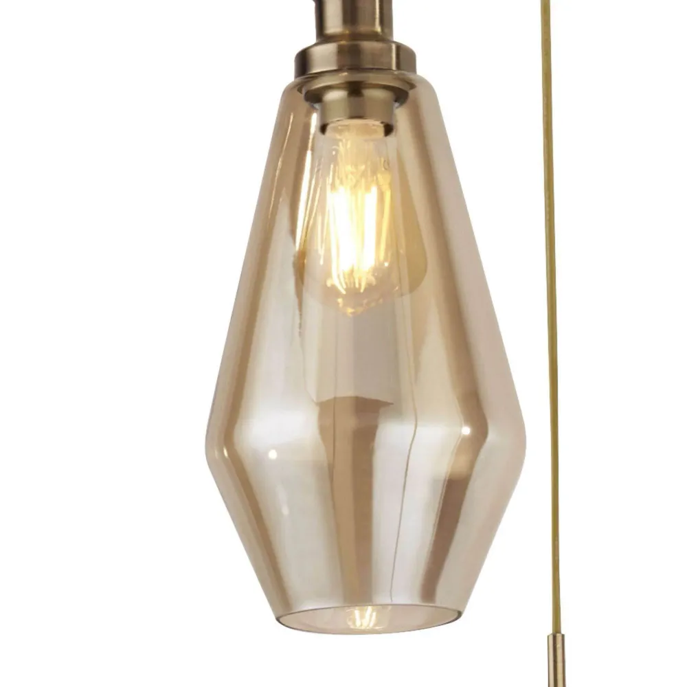 Suspension MIA 3 lampes verre ambré