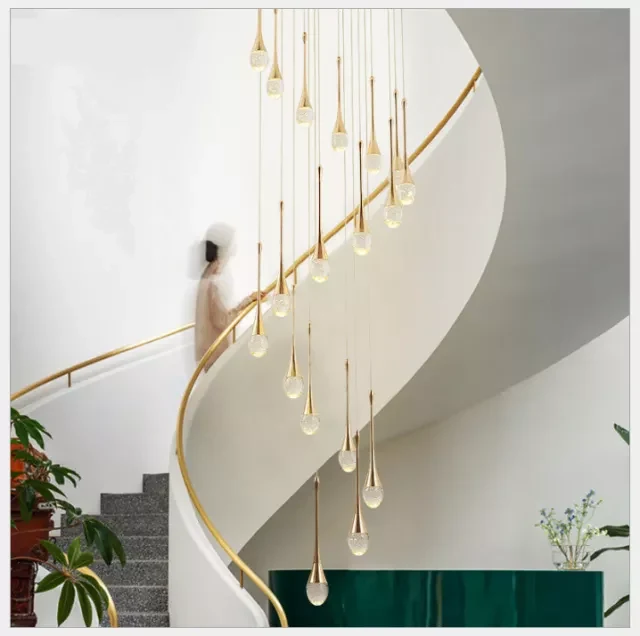 Suspension moderne à LED et cristal