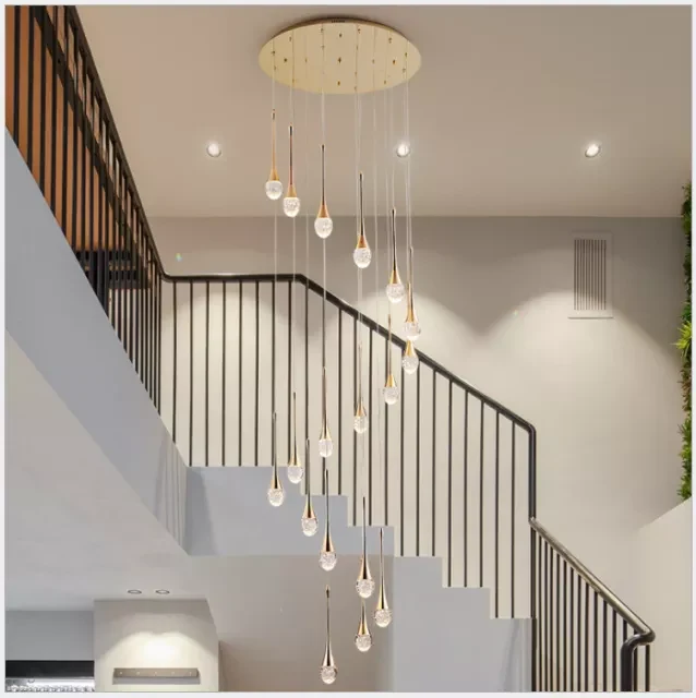 Suspension moderne à LED et cristal