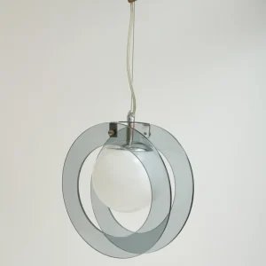 Suspension Space age en verre et opaline, 1970-1980