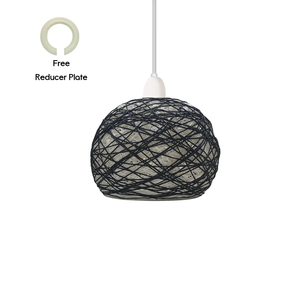 Suspension tissée simple abat-jour suspension cage-1967