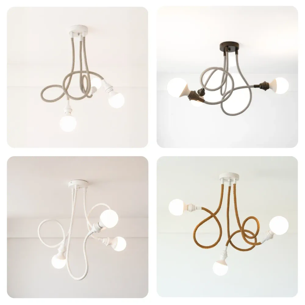 Suspension TWIST 3 ampoules ficelle - Transformez votre intérieur