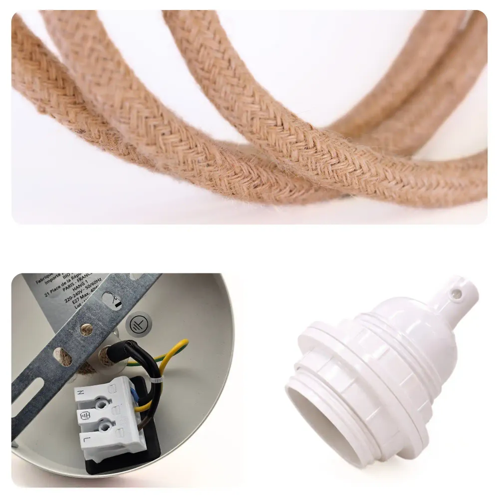 Suspension TWIST 3 ampoules ficelle - Transformez votre intérieur