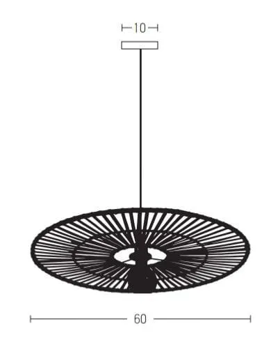 Suspension Zambelis réf 19104 bambou noir et naturel