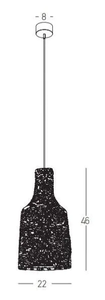 Suspension Zambelis BAMBOU réf 22171 fibre végétale