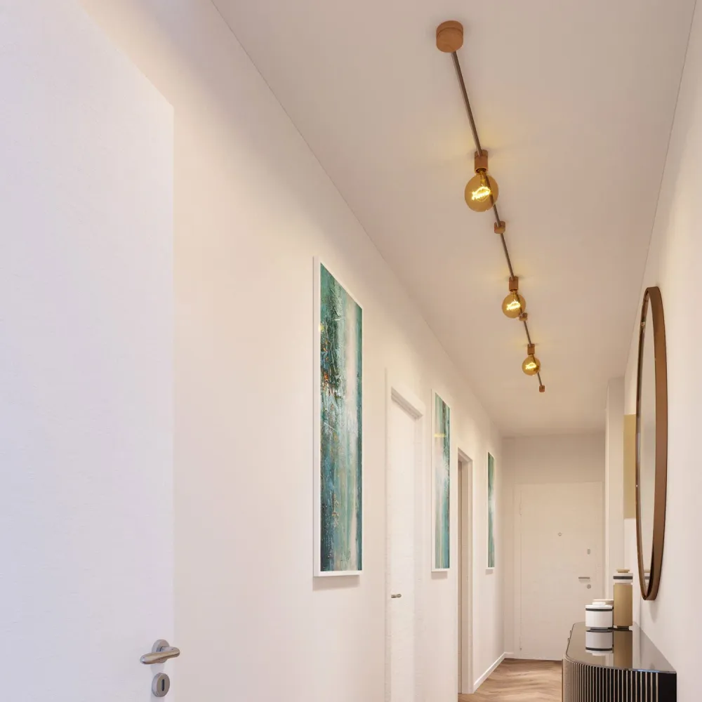 Système Filé Linear Kit - avec câble CM27 de 5 m pour guirlande lumineuse et 7 éléments en bois pour l’intérieur
