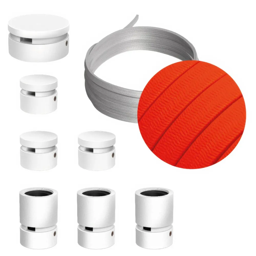 Système Filé Linear Kit - avec câble CF15 de 5 m pour guirlande lumineuse et 7 composants en bois peint blanc pour intérieur