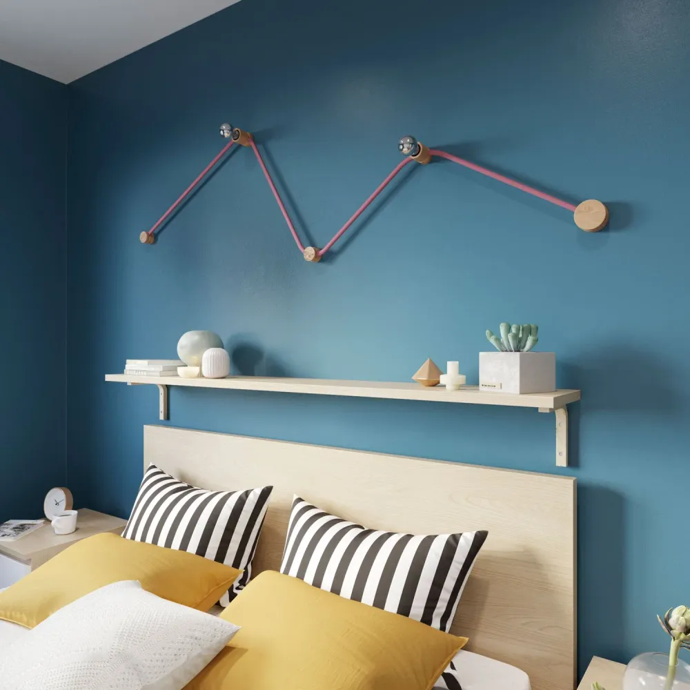 Système Filé Wiggle Kit - avec câble CM16 de 3 m pour guirlande lumineuse et 5 composants en bois pour l’intérieur