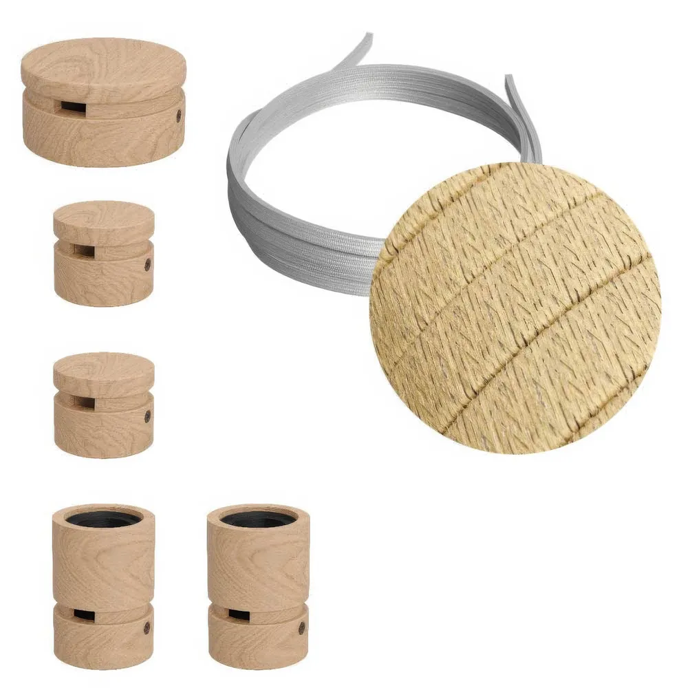 Système Filé Wiggle Kit - avec câble CN06 de 3 m pour guirlande lumineuse et 5 composants en bois pour intérieur