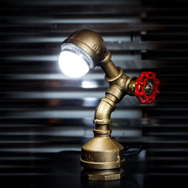 TechLaiton - Lampe Robot Steampunk en Laiton avec Interrupteur à Manette