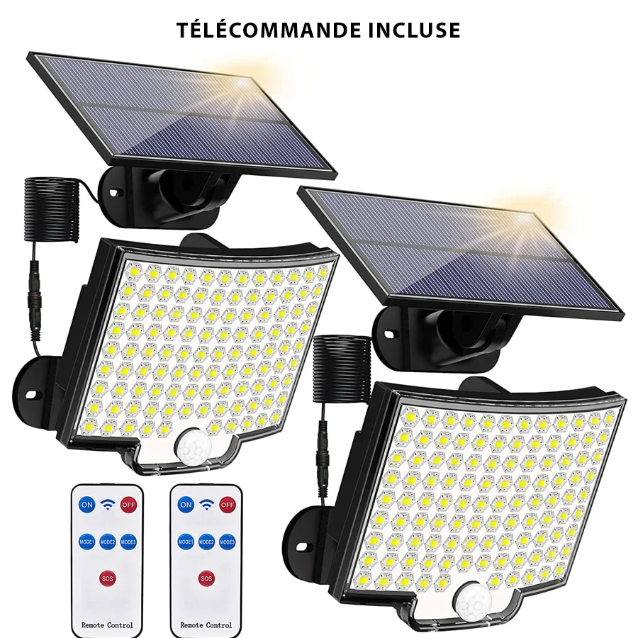Lampe solaire 106 LED avec détecteur de mouvement achetée 1 Achetée = 1 OFFERTE TéléAchat EXPRESS