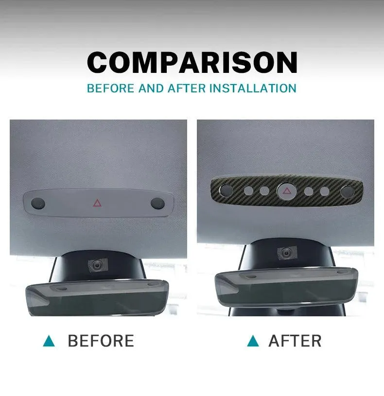 Tesla Model 3 Highland Kit de protection pour lampe de lecture intérieure en fibre de carbone véritable