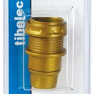 Douille E14 isolée demi filetée bague 35mm or TIBELEC
