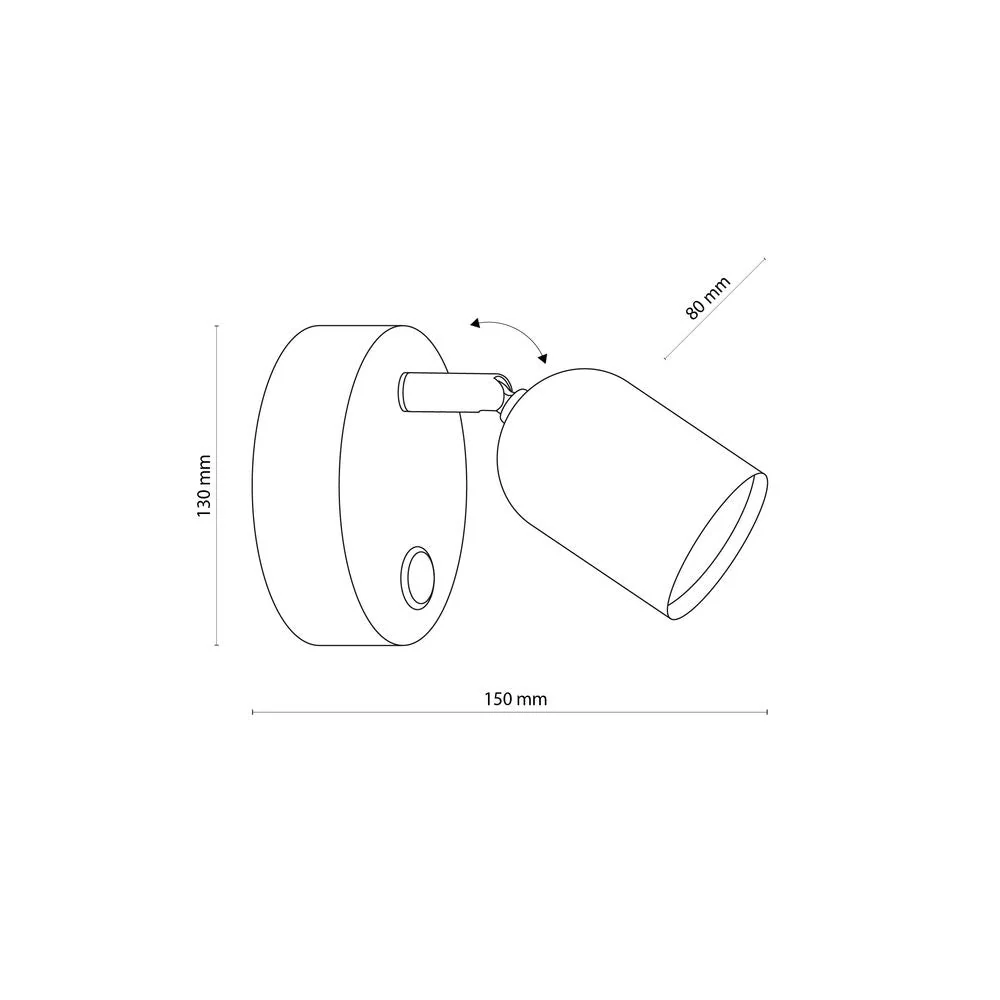 Applique murale décorative TOP en métal GU10 1L White TK Lighting