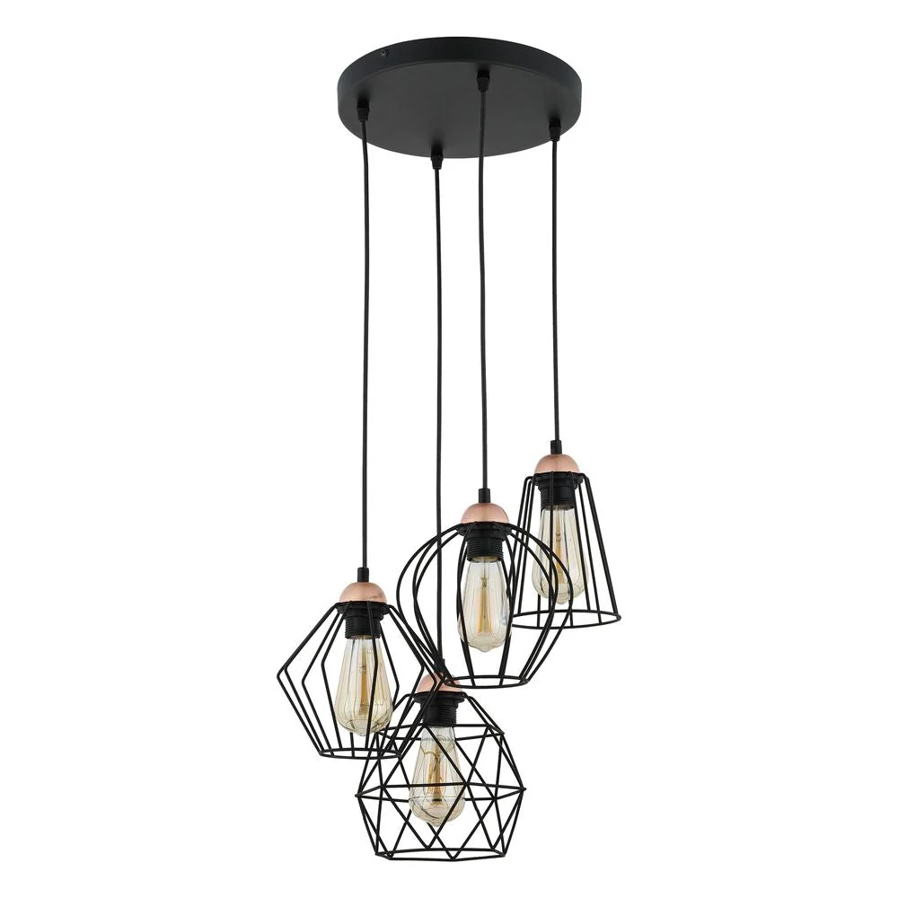 Suspension GALAXY en métal noir E27 4L TK Lighting