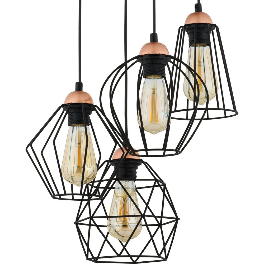 Suspension GALAXY en métal noir E27 4L TK Lighting