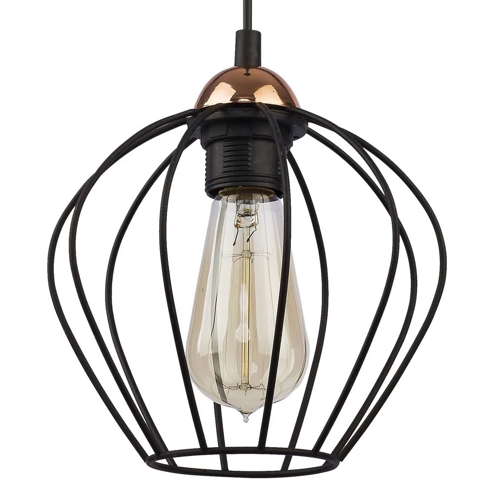 Suspension GALAXY en plastique noir E27 1L TK Lighting