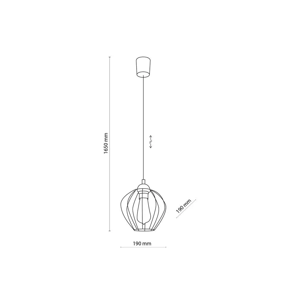 Suspension GALAXY en plastique noir E27 1L TK Lighting