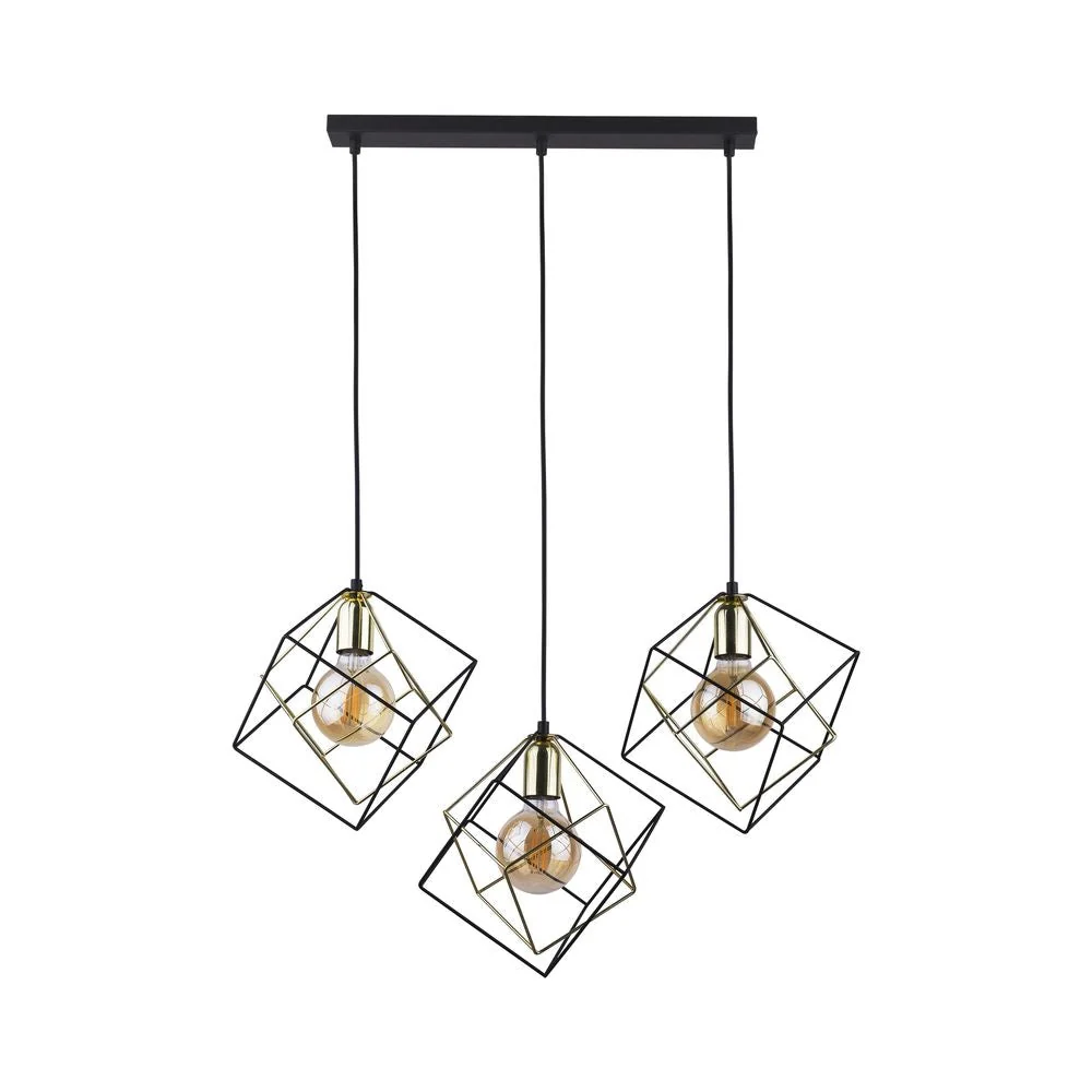 Suspension linéaire ALAMBRE en métal noir E27 3L TK Lighting