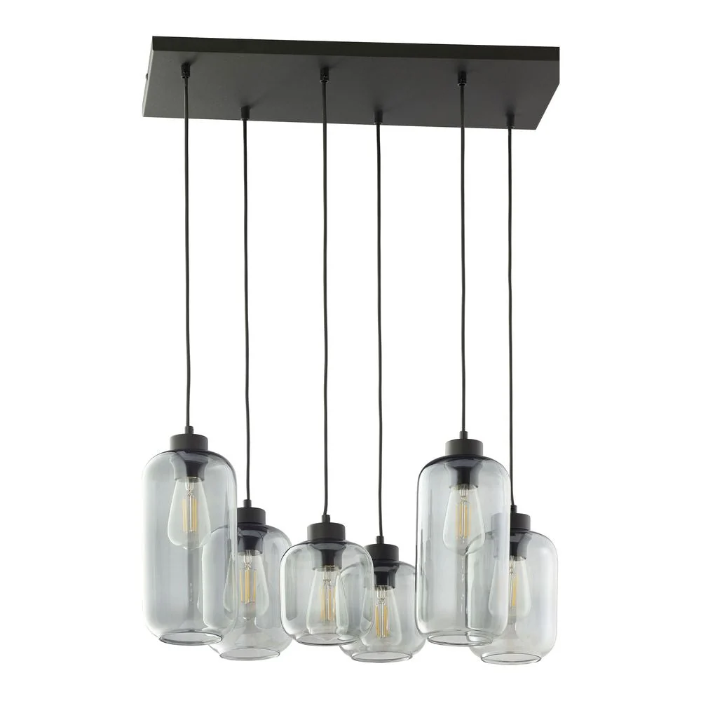 Suspension linéaire MARCO en métal noir E27 6L TK Lighting