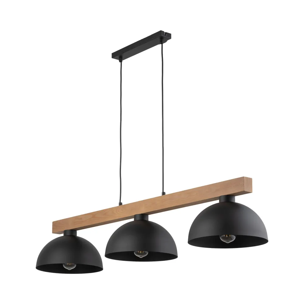 Suspension linéaire OSLO en métal E27 3L Black TK Lighting