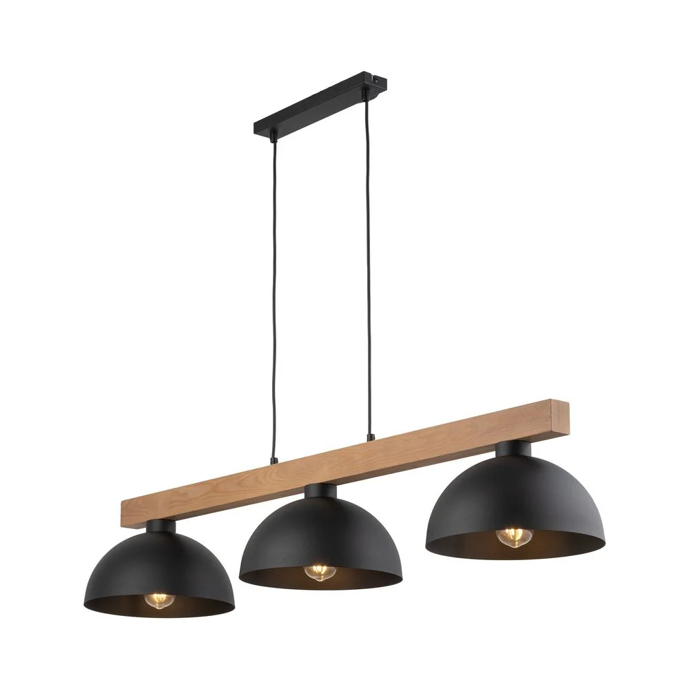 Suspension linéaire OSLO en métal E27 3L Black TK Lighting