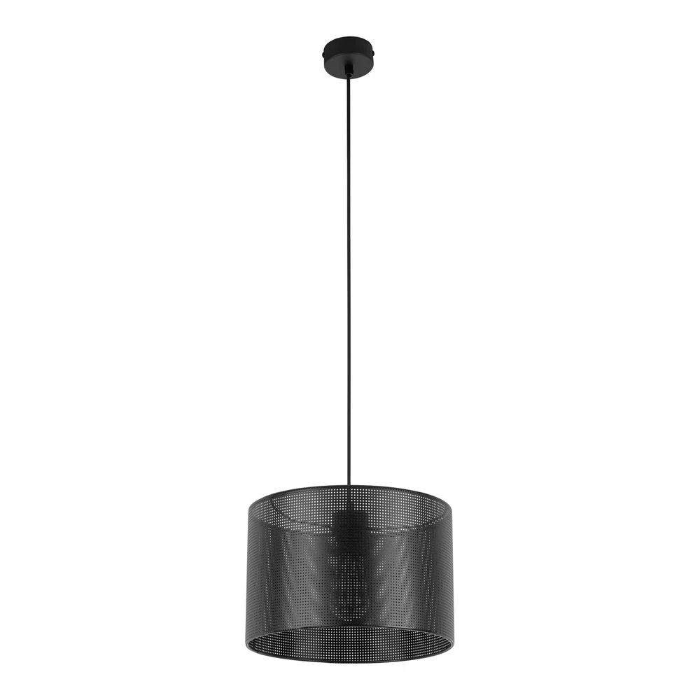Suspension MORENO en métal noir E27 1L TK Lighting