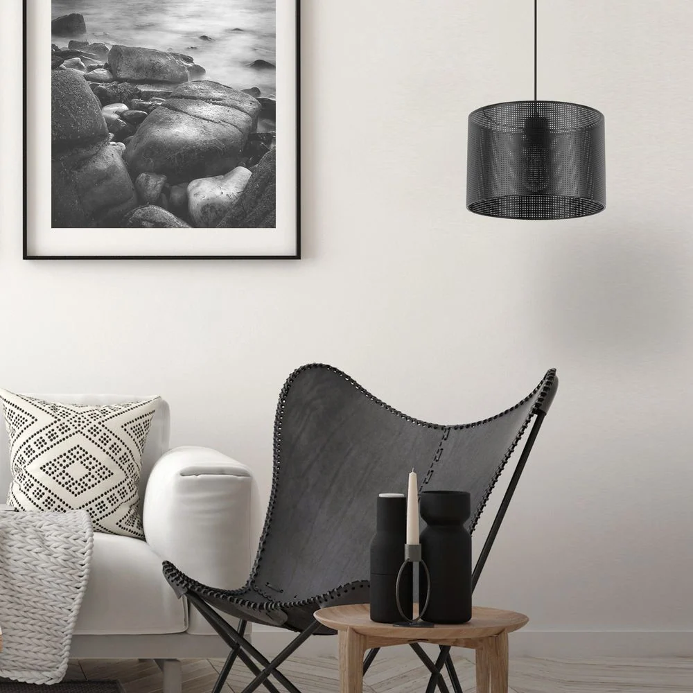 Suspension MORENO en métal noir E27 1L TK Lighting