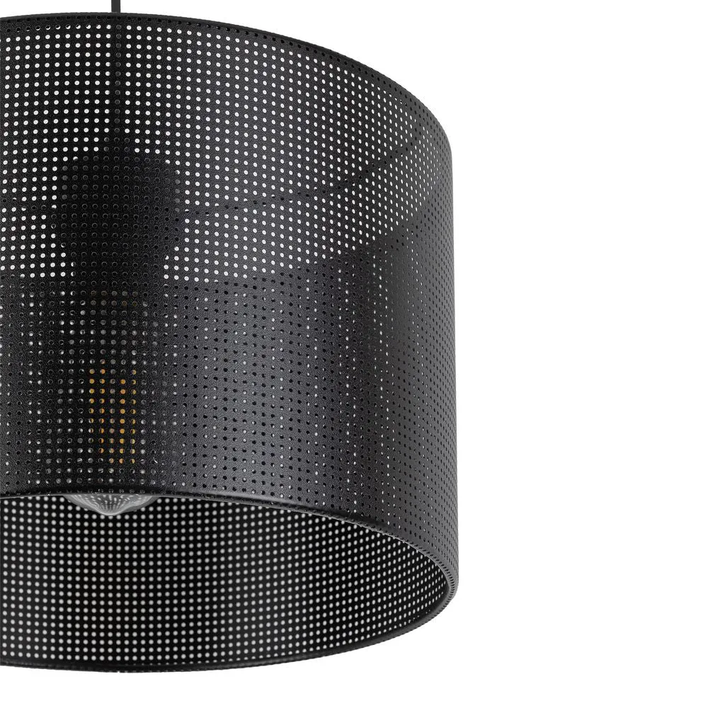 Suspension MORENO en métal noir E27 1L TK Lighting