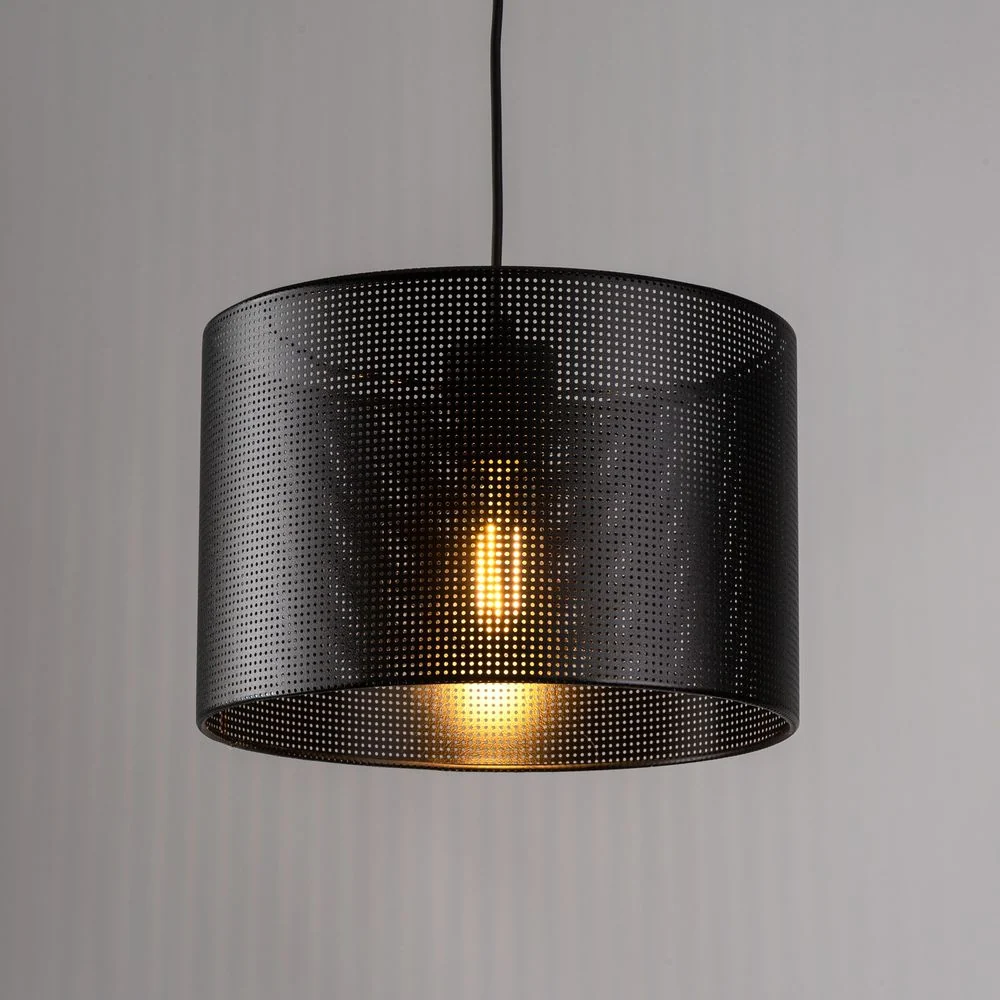 Suspension MORENO en métal noir E27 1L TK Lighting