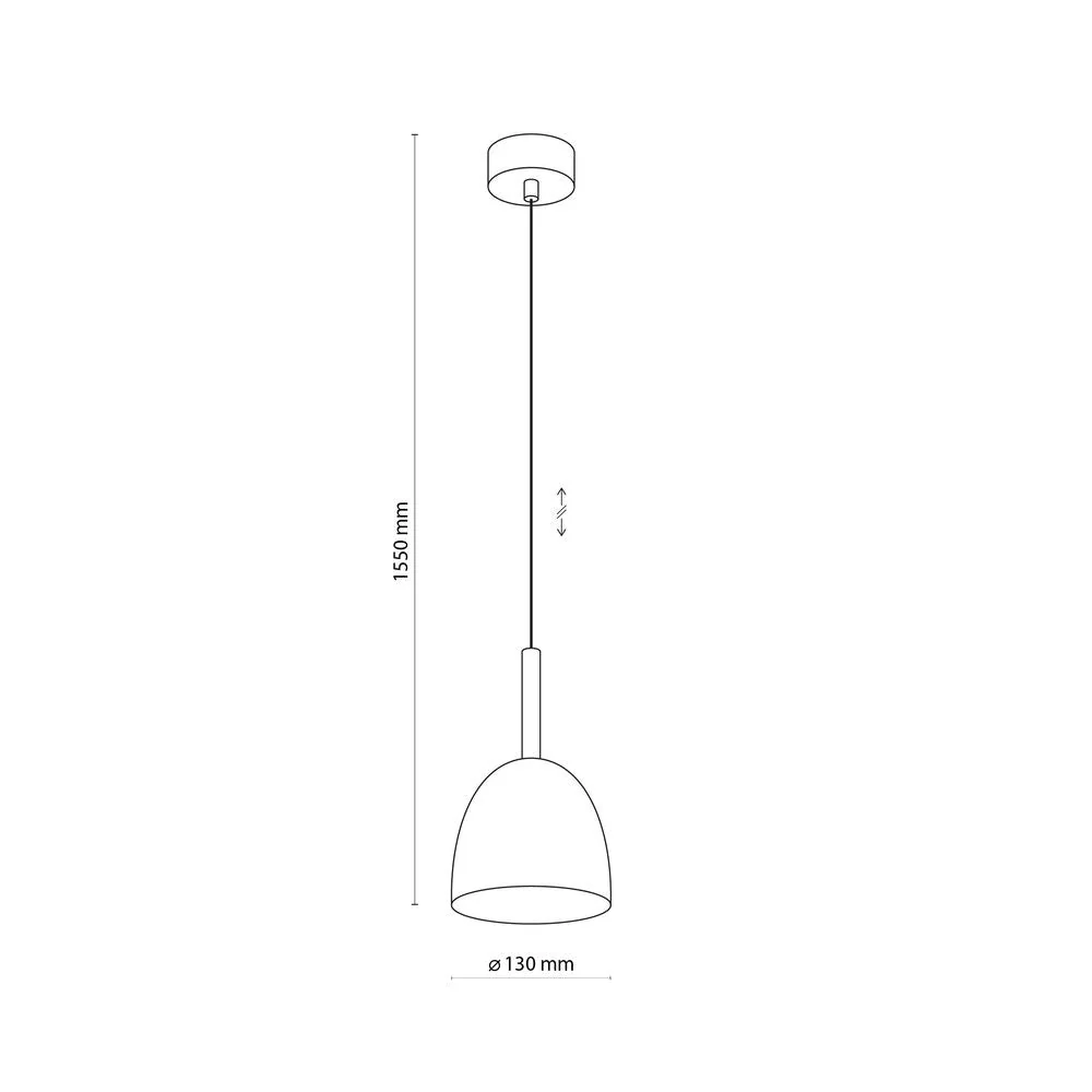Suspension NORD en métal E27 1L White TK Lighting