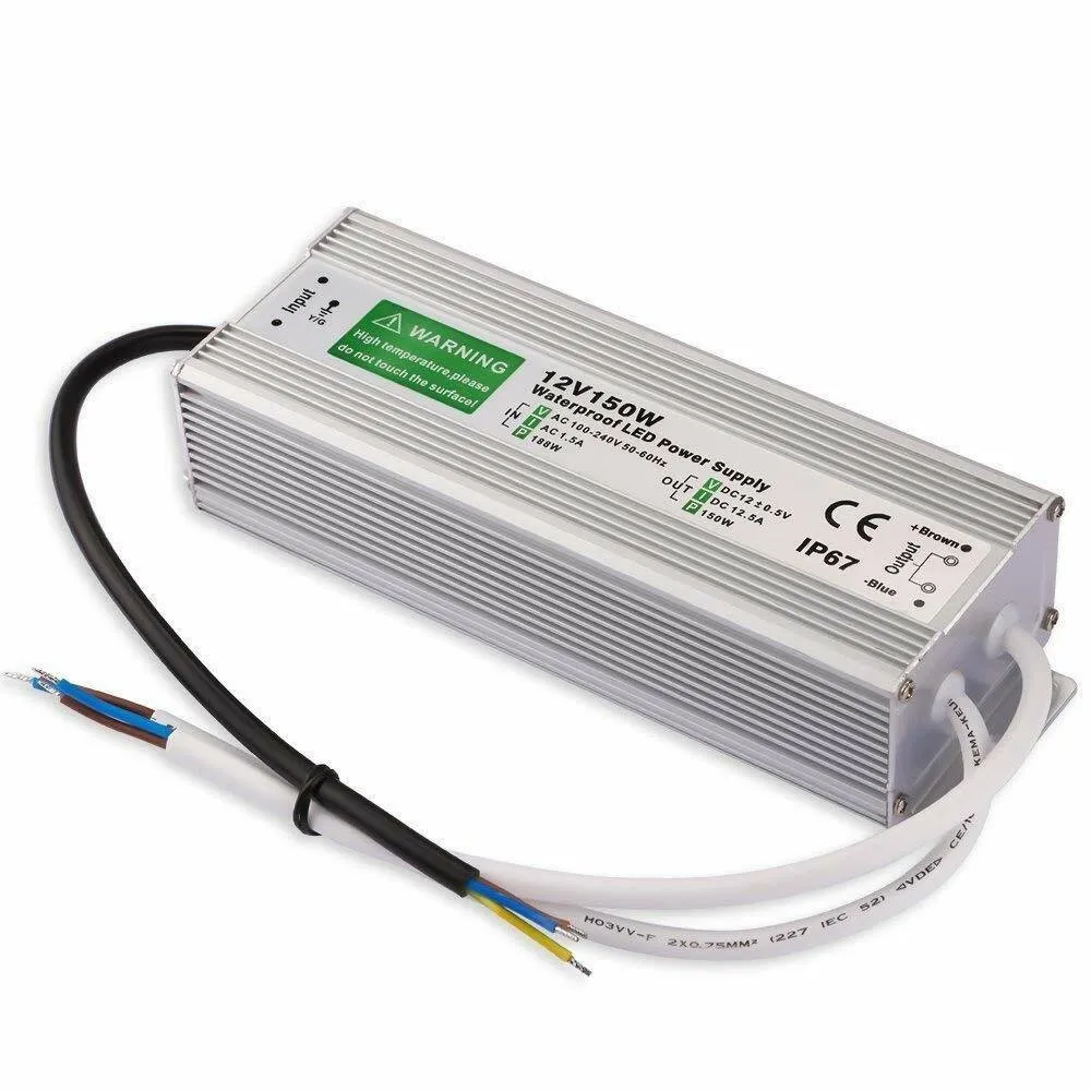 Transformateur d'alimentation LED IP67 étanche DC 12V 150W conducteur LED ~1858