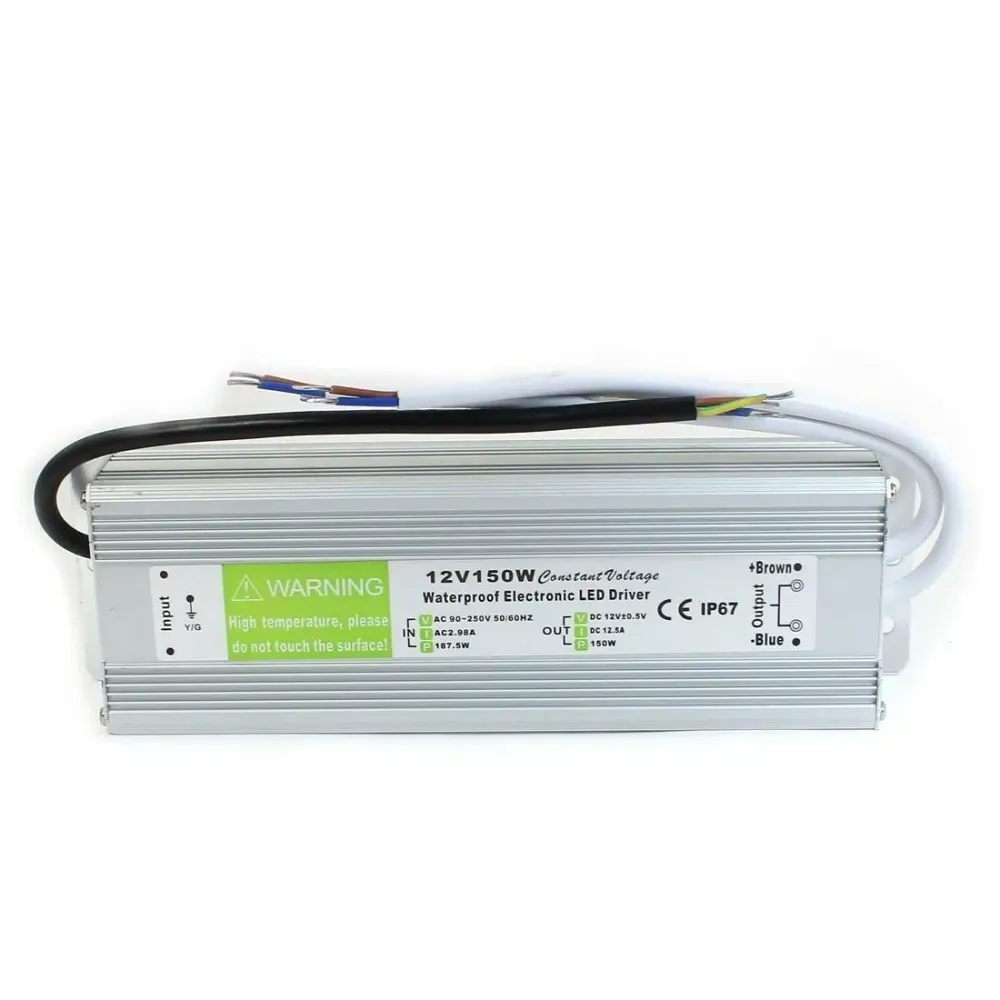 Transformateur d'alimentation LED IP67 étanche DC 12V 150W conducteur LED ~1858