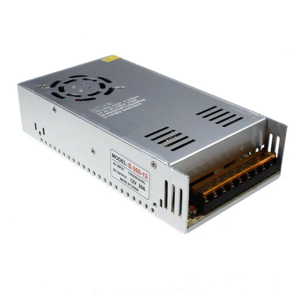 Transformateur Régulé DC 12V 30A 360W – Alimentation à Découpage IP20 pour LED ~1851