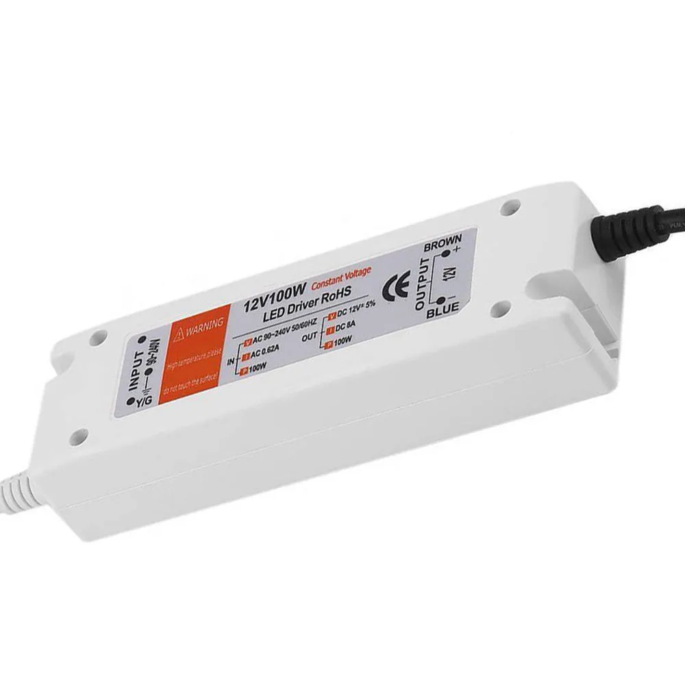 Transformateur tension constante conducteur LED 100W AC 90V-240V à DC 12V 8A ~ 3273