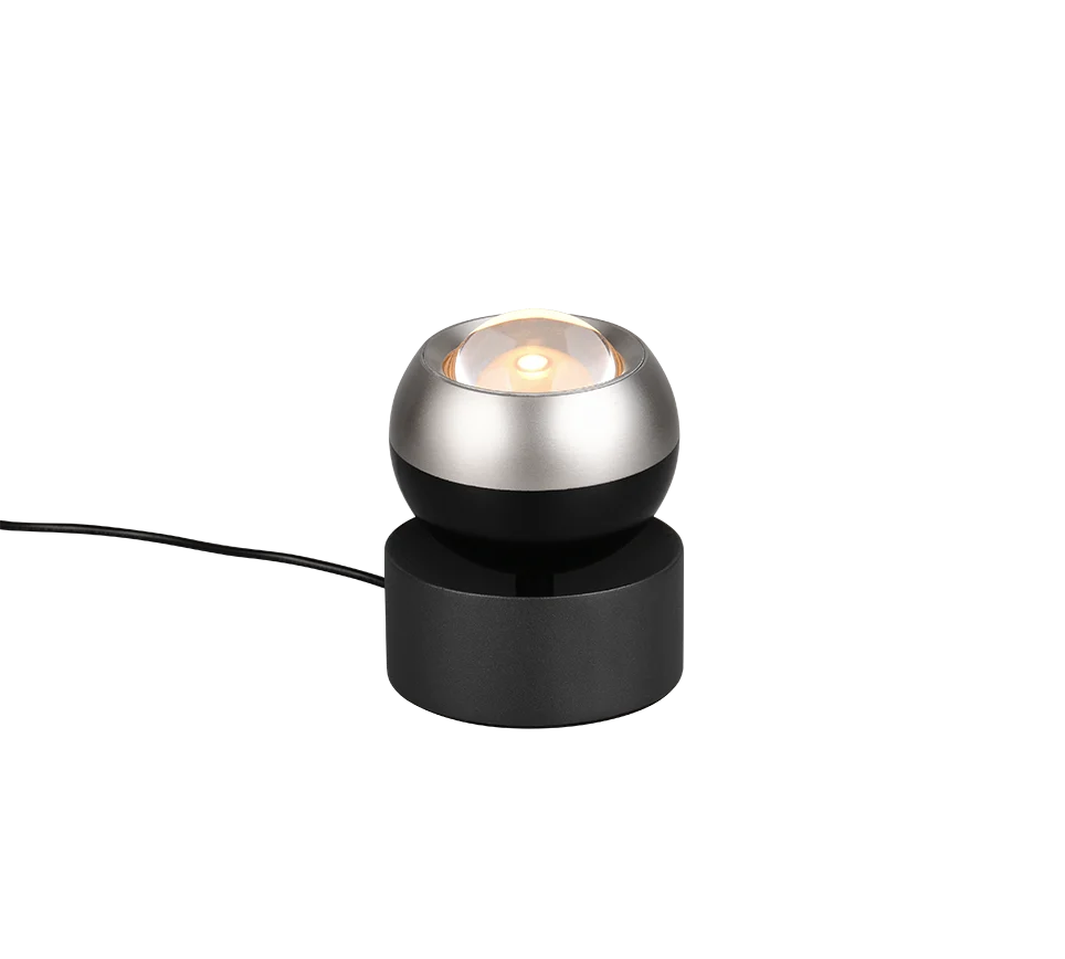 Lámpara de sobremesa Trio Orbit LED níquel mate táctil regulable 2300+3000+4000K Ø10cm 5W 544410107
