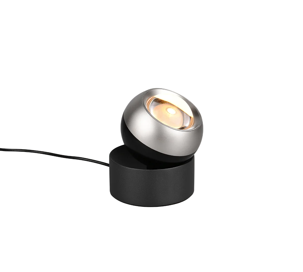 Lámpara de sobremesa Trio Orbit LED níquel mate táctil regulable 2300+3000+4000K Ø10cm 5W 544410107