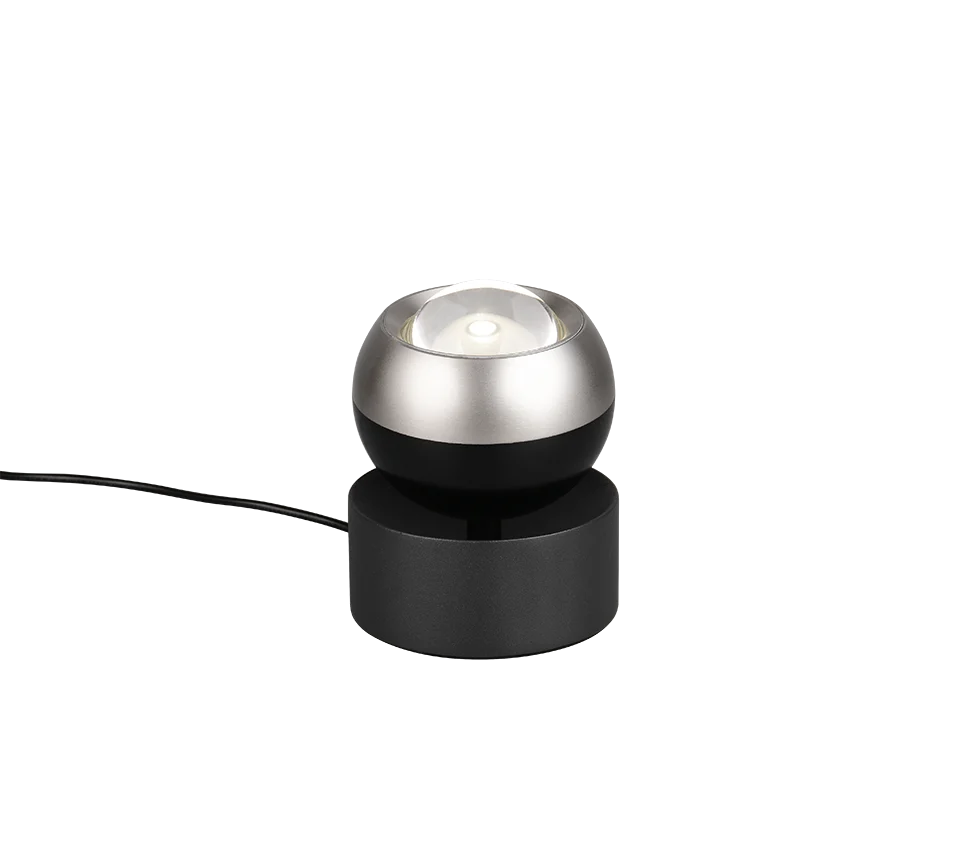 Lámpara de sobremesa Trio Orbit LED níquel mate táctil regulable 2300+3000+4000K Ø10cm 5W 544410107