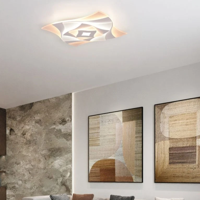 Trio Akita LED ceiling light metal mat white 647110131