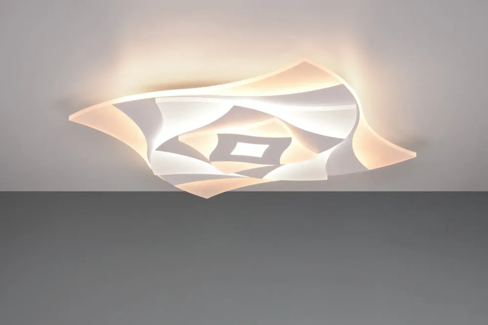 Trio Akita LED ceiling light metal mat white 647110131