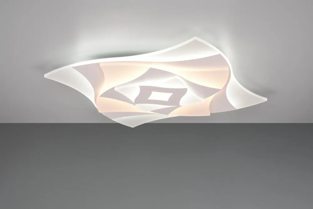 Trio Akita LED ceiling light metal mat white 647110131