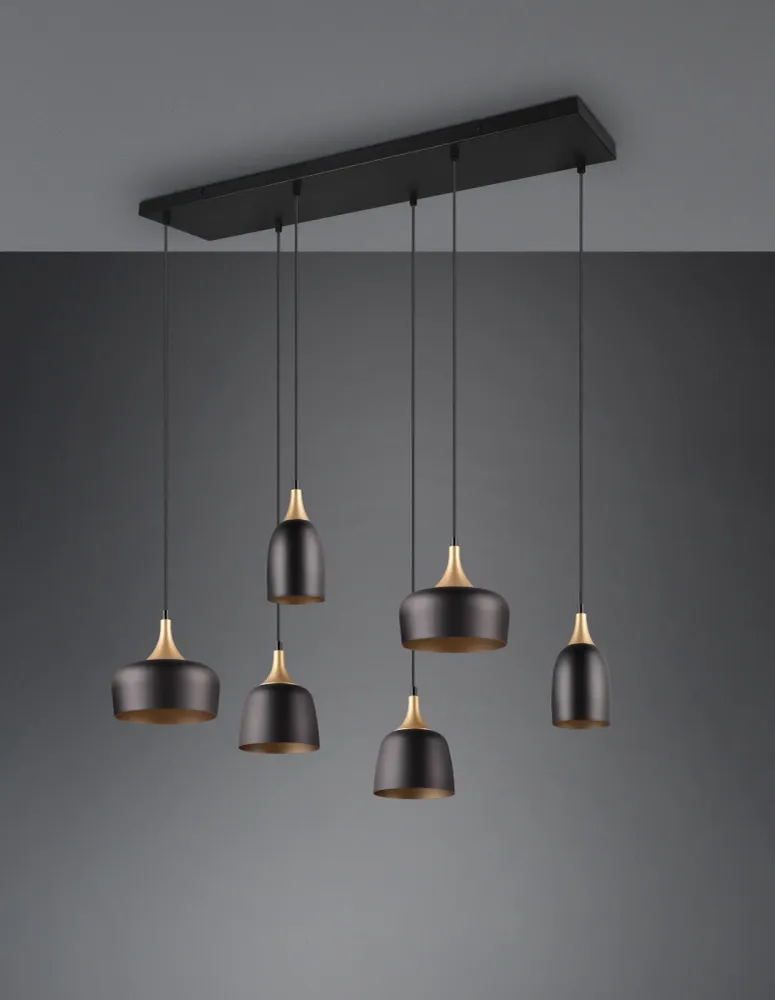 Trio Chiraz Pendant Lamp Metal Mat Black 310500632