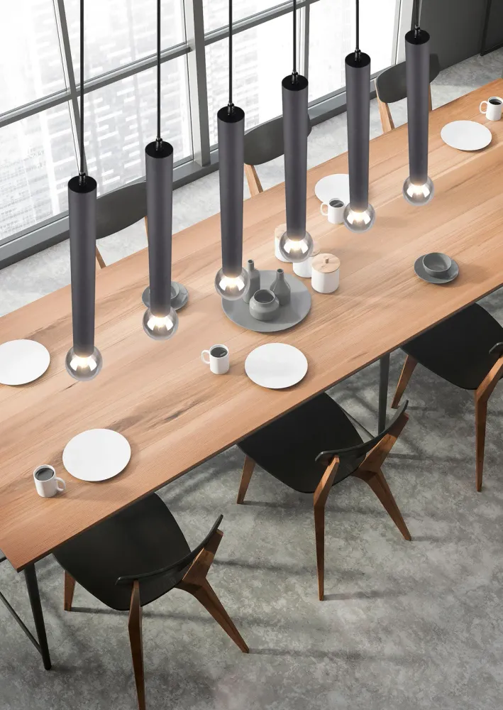 Trio Clermont Pendant Ceiling Lamp Metal Mat Black 313400632