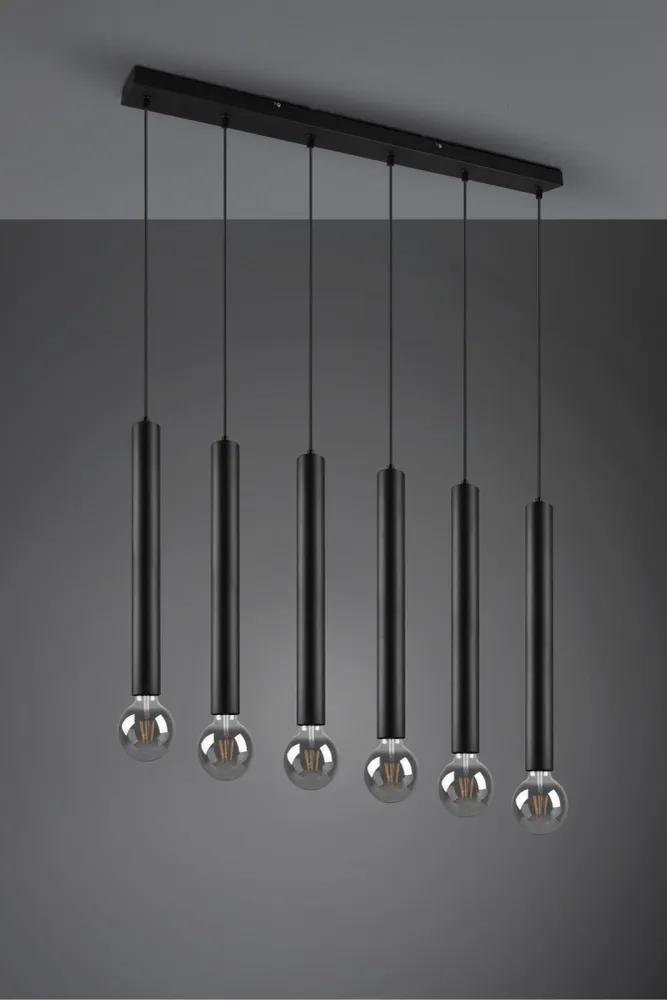 Trio Clermont Pendant Ceiling Lamp Metal Mat Black 313400632