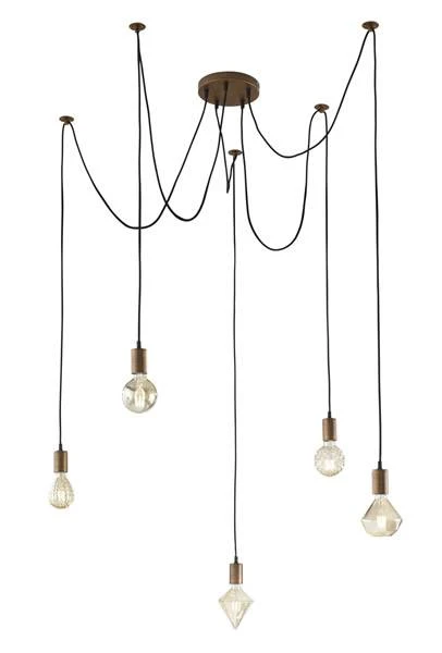 Trio Cord Antique Copper Metal Pendant Lamp 310100562