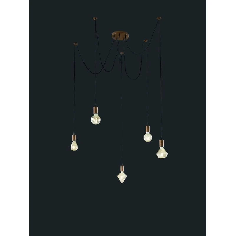 Trio Cord Antique Copper Metal Pendant Lamp 310100562