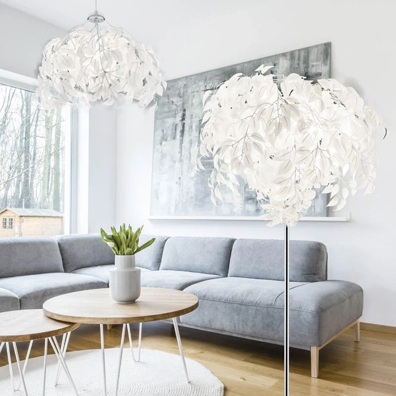 Trio Leavy Floor Lamp white R40463001
